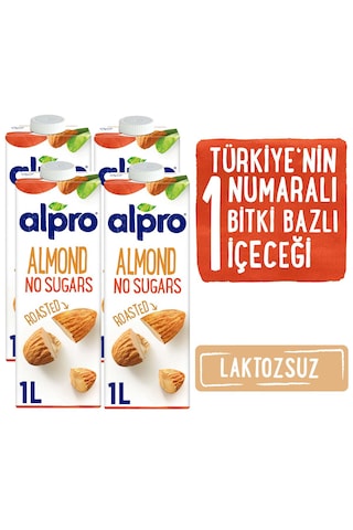 Alpro Şekersiz Badem Sütü 4 x 1 L