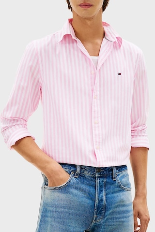 Tommy Hilfiger Erkek Gömlek Mw0mw42440 0d1 Pembe-beyaz Pembe-beyaz