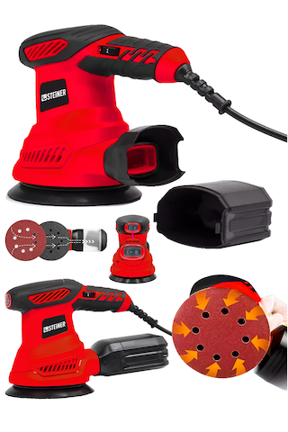 Steiner 700w 6 Kademe Devir Ayarlı 125mm Toz Toplama Sistemli Eksantrik Zımpara Makinesi Kırmızı