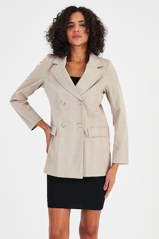 Alexandergardı Ekoseli Astarsız Cepli Kruvaze Blazer Ceket B24-00202 001