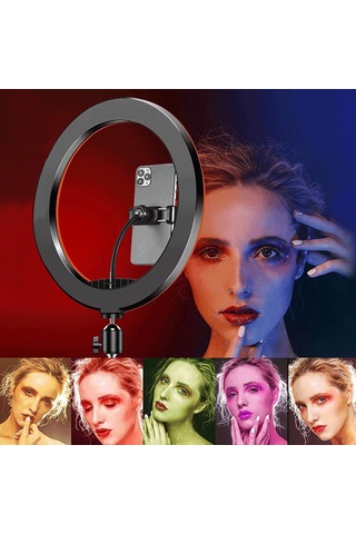 14" Rgb Ring Light Güzellik Salonu Ortam Işığı Yayıncı Işığı Ring Light Sürekli Aydınlatma 2 M Stand Rgb