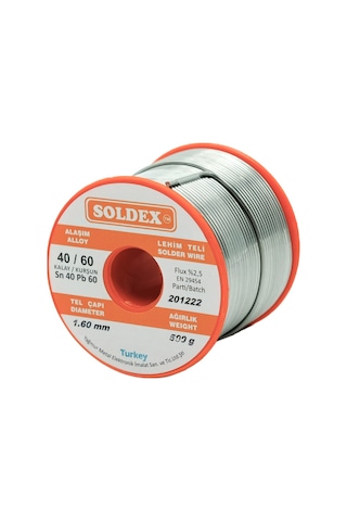 Soldex 1.60mm Sn40 Pb60 Lehim Teli 500gr Soldex 1.60mm Sn40 Pb60 Lehim Teli 500gr