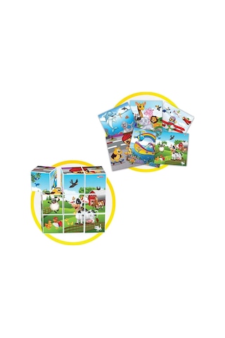 Baby Puzzle Cubes Bebek Resimli Küpler 9 Parça Yapboz Küp Eğitici Kız Erkek Çocuk Oyuncak Orijinal