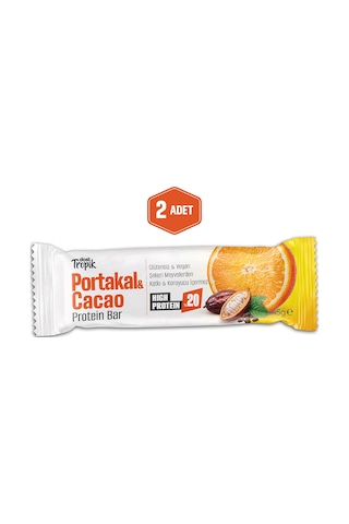 Portakal Ve Kakao Aromalı Protein Bar 45 G Protein İçeren Atıştırmalık Ve Sporcu Barı 2 Adet