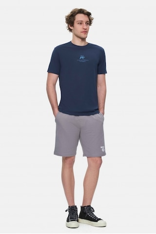 Ucla Fabıo Lacivert Bisiklet Yaka Baskılı Standard Fit Erkek Tshirt Lacivert
