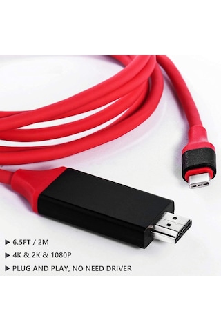 Mindorlen Usb C - Hdmı Kablosu 1,8 M 4k, Usb-c Hdmı Adaptörü Macbook , iPad Uyumlu , Chromebook, Surf Sku: Smg8690010099242