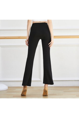 Kosona Siyah Yüksek Bel Yoga Tayt - Yüksek Esneklikli, Havalandırıcı, Spor Ve Fitness İçin Düz Desen Ön Açık Dar Kalın Bacak SiYAH