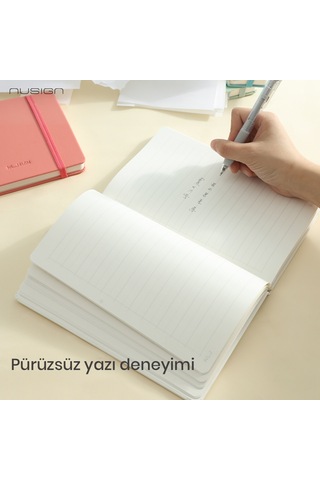 Nusign Deri Kapaklı Defter, Pembe