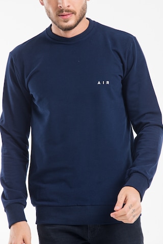 Erkek Bisiklet Yaka Regular Kalıp İnce Air Baskılı Sweatshırt Spr24sw124 NAVY