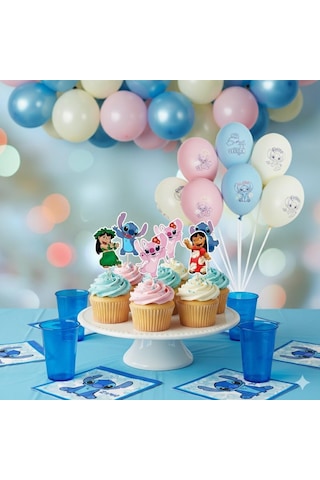 Kürdan Lilo Stitch Sitiç Temalı 10lu Sadece Kürdanlar .pasta Cupcake Süsü