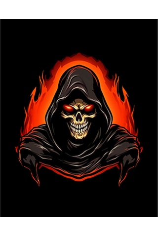 Skeleton Ghost Fire Büyük Sırt Patch Yama