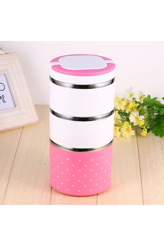3 Katmanlı Yalıtımlı Paslanmaz Çelik Termal Öğle Yemeği Kutusu, Sıcak Yiyecekler İçin Gıda Kabı Çok Renkli