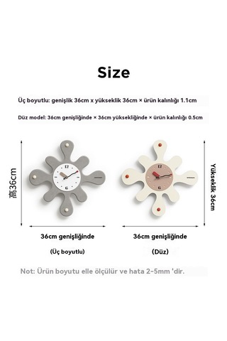 Sanat Işıklı Lüks Duvar Saati-canlı Turuncu Üç Boyutlu Stil