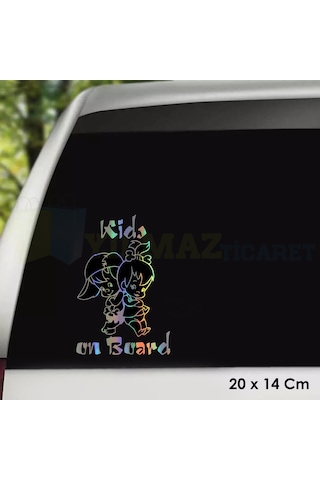 Çocuk Arabada Bebek Var Araba Hologram Cam Oto Sticker Etiket