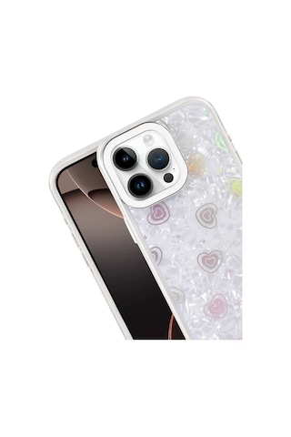 Storeşahin Apple Uyumlu iPhone 14 Lumi Desenli Kapak - Beyaz Shn0720