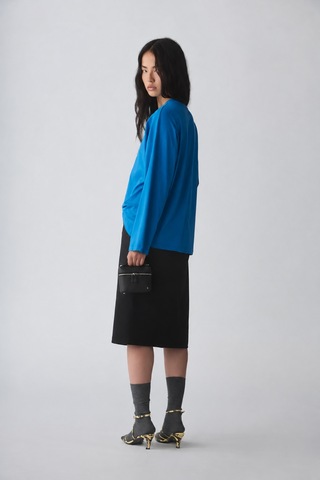 Suud Collection Mavi Uzun Kollu Oversize Tişört