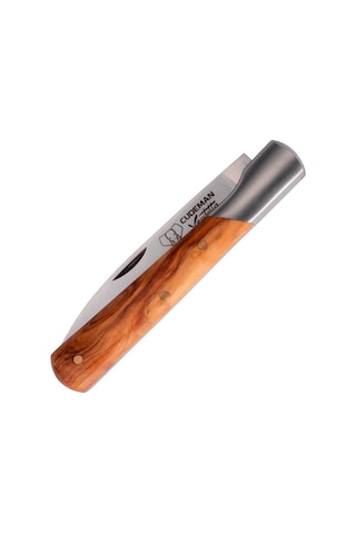 Cudeman 409-lf Vendetta Natural Olive Wood With Bolster Zeytin Saplıı Deri Kılıflı Kamp Çakı Kahverengi