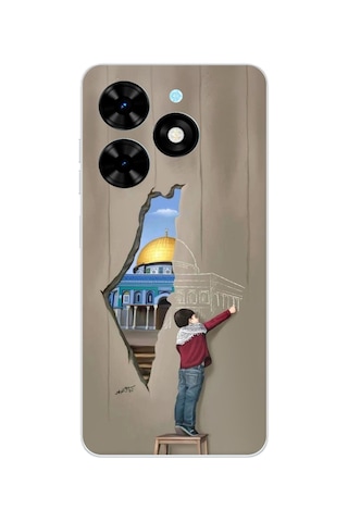 Tecno Spark 20-20c Uyumlu Mescid-i Aksa Duvar Baskılı Silikon Kılıf