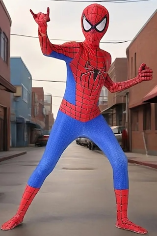 Spider-man Kostümü Kırmızı Çocuk - 1.35-1.45 Boy Cosplay