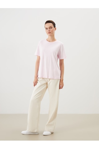 Lcw Comfort Pembe %100 Pamuklu Kadın Tişört