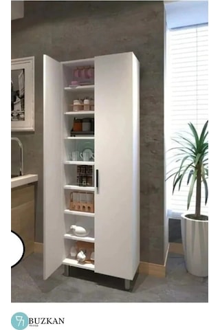Buzkan Mobilya % 100 Mdf Çok Amaçlı Beyaz Dolap 60 cm 172*60.