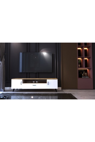 Tv Ünitesi-ahşap-beyaz