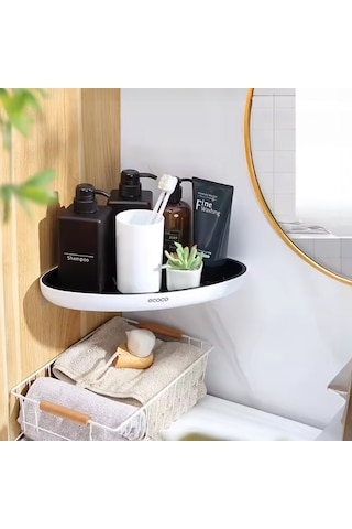 Ecoco Yapışkanlı İkili 2adet Köşe Banyo Ve Mutfak Düzenleyici Beyaz
