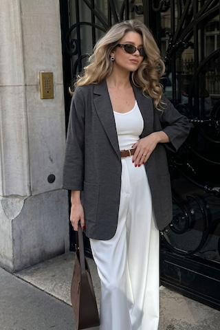 Armonika Kadın Antrasit Cepli Oversize Ceket Arm-26k001005