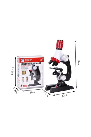 Techtic 100x-1200x Eğitici Mikroskop Kiti Zoom Science Led Işıklı