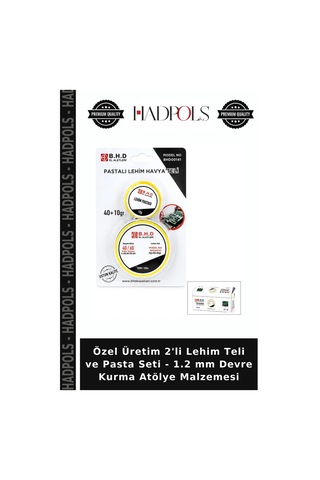 Özel Üretim 2'li Lehim Teli Ve Pasta Seti - 1.2 Mm Devre Kurma Atölye Malzemesi