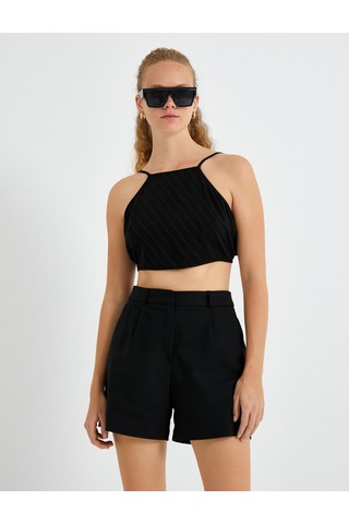 Koton Crop Atlet Halter Yaka Siyah 2sak30009uw 2SAK30009UW999