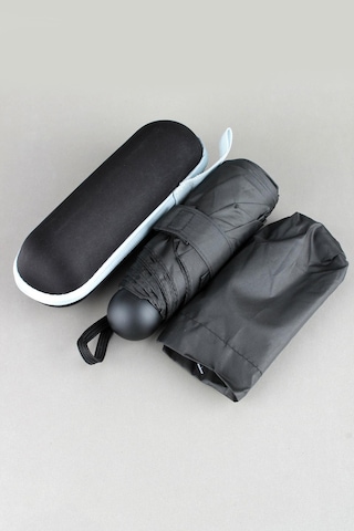 Marlux Mini Süper Çantalı Fermuarlı Kılıflı Rüzgar Koruma 8 Fiber Telli Şemsiye Marlux214ml Kapsül Şemsiye Siyah