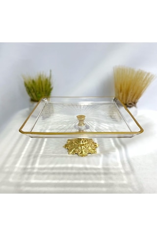 Yeppostore Yeppo Store Madlen Metal Ayaklı Sunumluk Tabak Gold