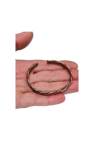 Pozitif Doğal Taş Saf Bakır Burgulu Bilezik 522-2 Bakır