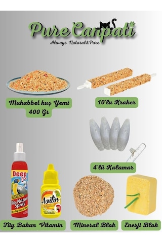 Muhabbet Kuş Yem,vitamin,gaga Taşı Ve Bakım Seti