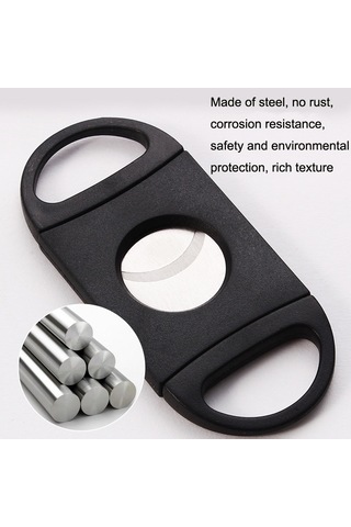 Sones 5 Adet Mini Siyah Paslanmaz Çelik Çift Taraflı Puro Makası Puro Kırıcı Diğer