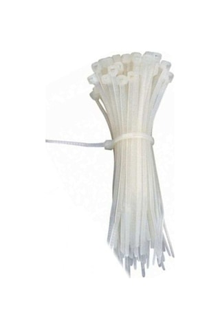 Beyaz Cırtlı Plastik Kelepçe Kablobağı 3,6 300mm 100 Adet