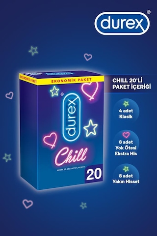 Durex Chill Karma Paket Prezervatif 20’li + Intense Uyarıcı Jel 10 ML