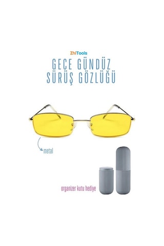 Zhltools Gece Gündüz Sürüş Gözlüğü Metal Çerçeveli
