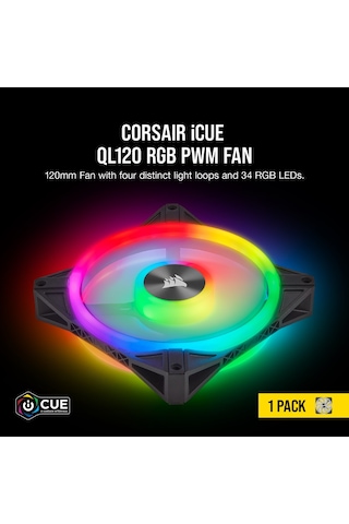 Corsaır Co-9050097-Ww Icue Ql120 Rgb 120 Mm Dort Rgb Renk Dongulu