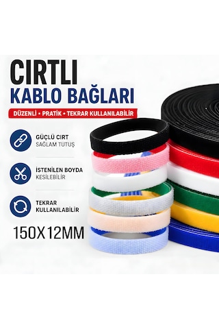 150x12mm Cırtlı Kablo Bağları - 10 Adet Sarı