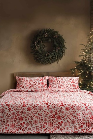 Cotton Collection Kışlık Pazen Çift Kişilik Nevresim Seti Floral Renkli