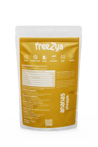 Freezya Freeze Dried Dondurularak Kurutulmuş Ananas - 20 Gr