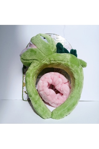 Peluş Dinazor Figürlü Taç Ve Toka Seti Yeşil,pembe Diğer