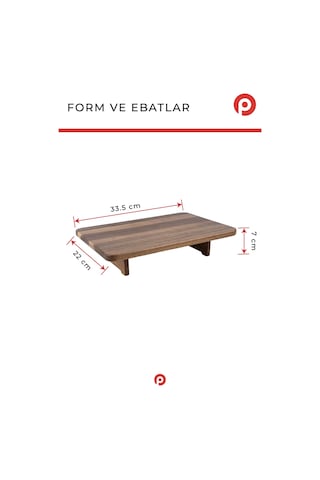 Akasya Ayaklı Dikdörtgen Sunum Tahtası - Doğal Ahşap Peynir Ve Şarküteri Sunumluk - Lüks Kesim Panosu Kahverengi