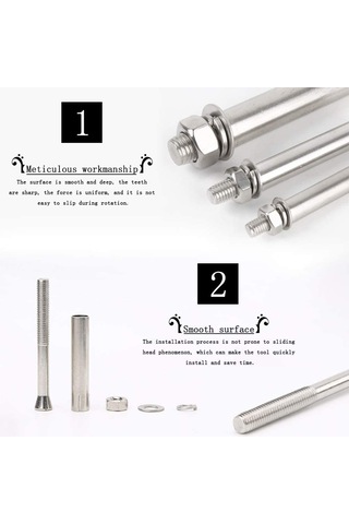 Genişleme Cıvatası, Genişletme Vidalı Cıvatalar, 2 Parçası M16 80300 Genişleme Vidalı Cıvatalar Kovan Ankrajı -