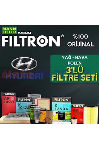 Hyundai Accent Blue 1.6 Crdı Filtron Filtre Bakım Seti 2011-2019