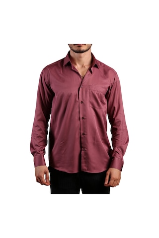 Mürdüm Rahat Kesim Micro Kumaş Kol Düğmeli Regular Fit Erkek Gömlek - 190-23 001