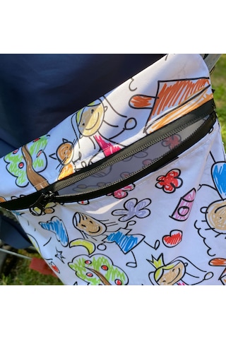 Yorni 43x46cm, Family, Su Geçirmez Bebek Çocuk Beslenme Çantası, Torba Beyaz