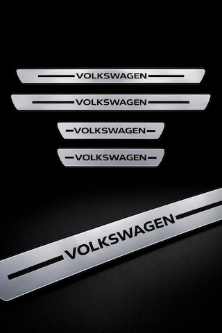 Volkswagen Nikelaj Krom Plastik 4 Parça Kapı Eşik Seti